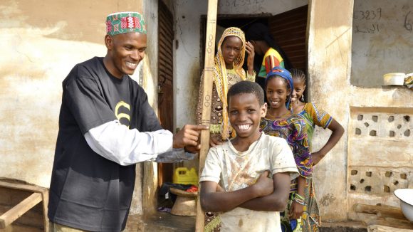Villagers in Guinea involved in a project to eliminate onchocerciasis.