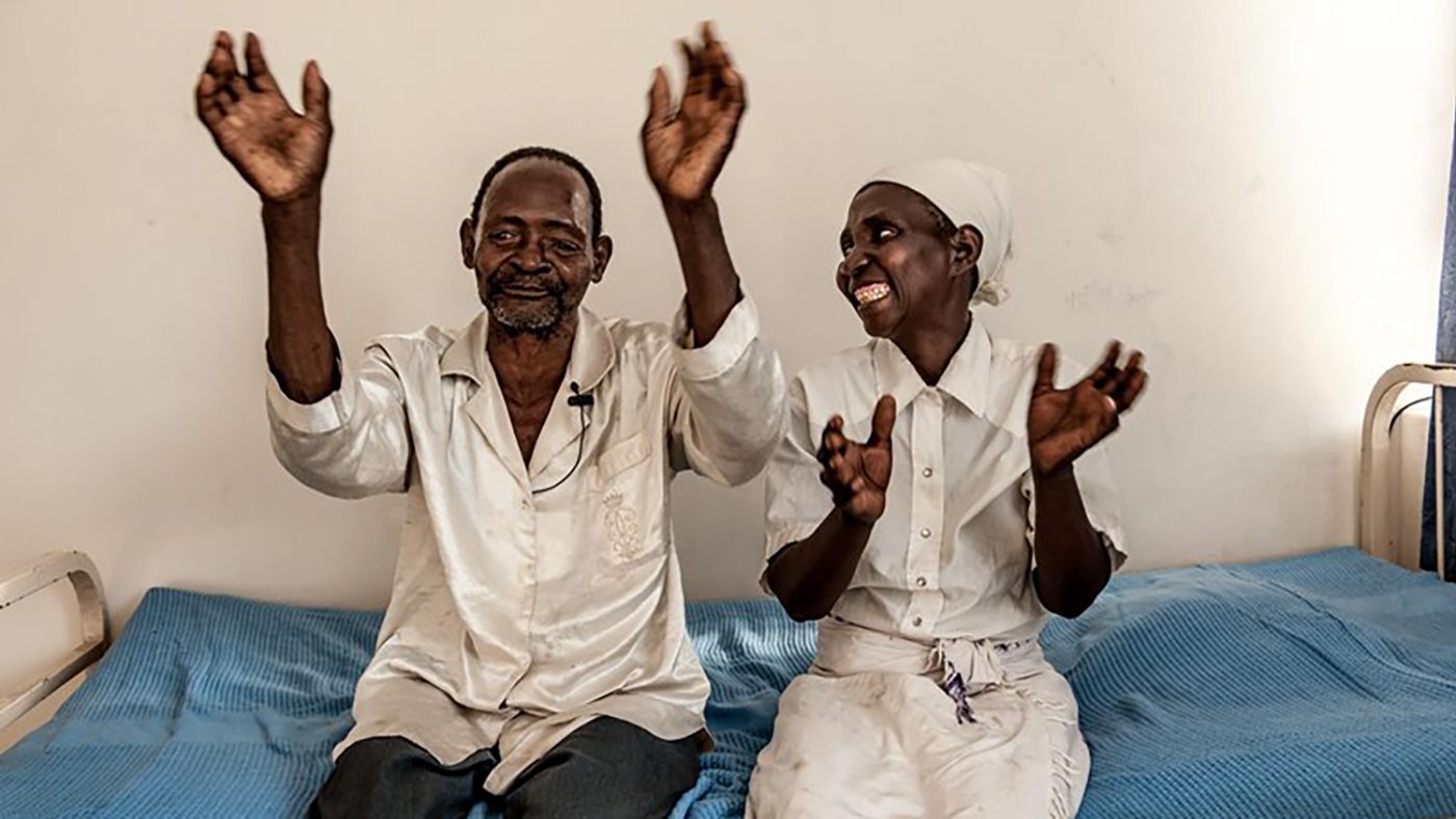 Winesi celebrating, very happy after surgery.