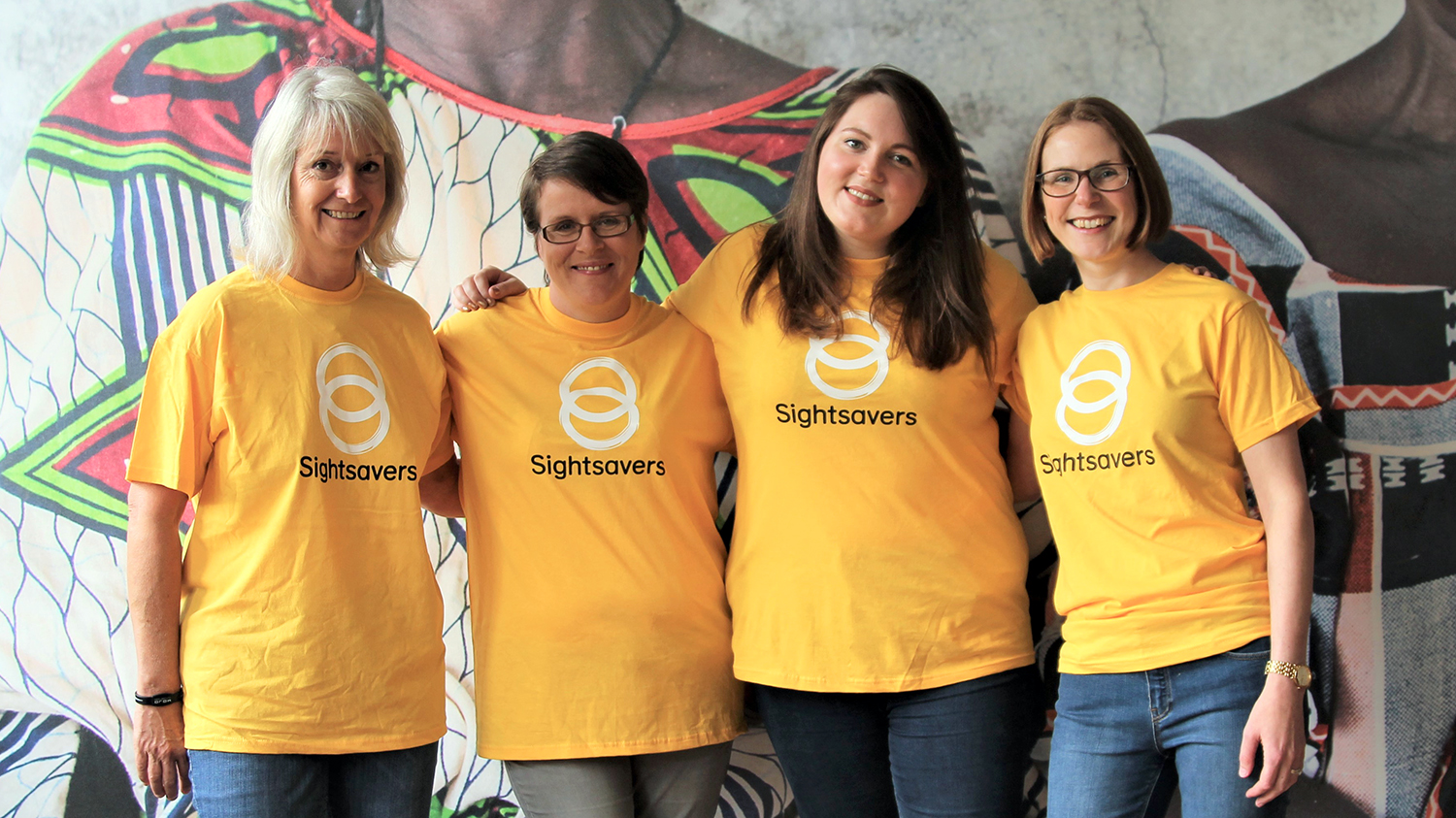 A photo of the four members of Sightsavers' Supporter Care team