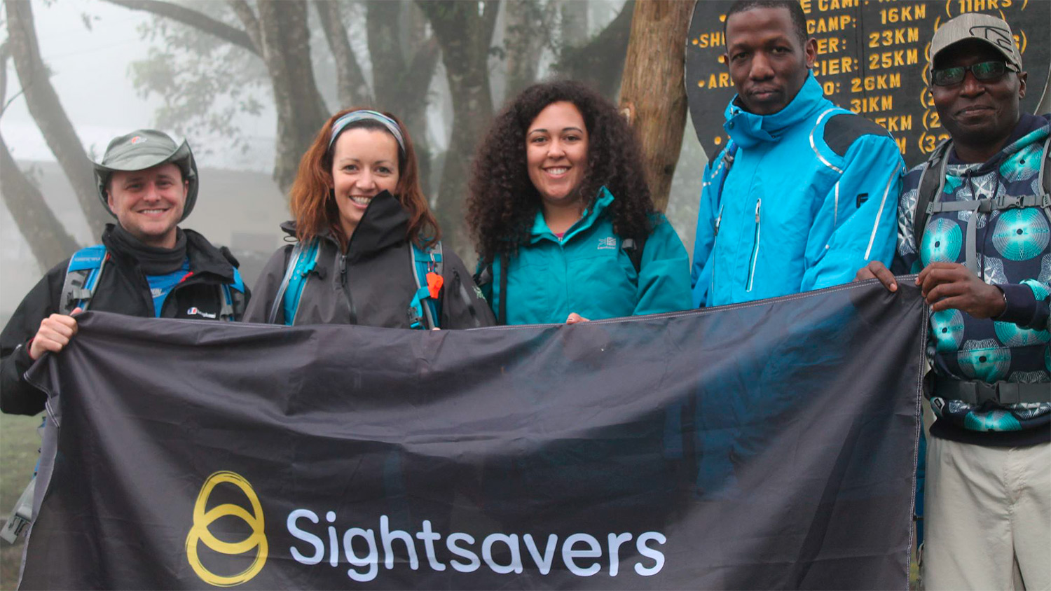 A picture of the Sightsavers staff members who took part in the climb.