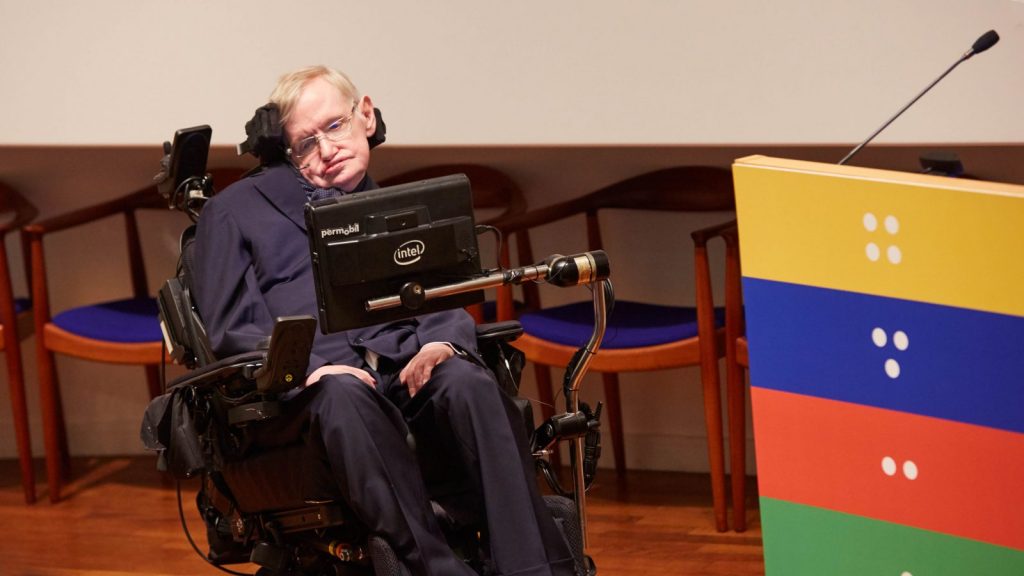 Professor Stephen Hawking at the Sightsavers celebration of a billion NTD treatments.