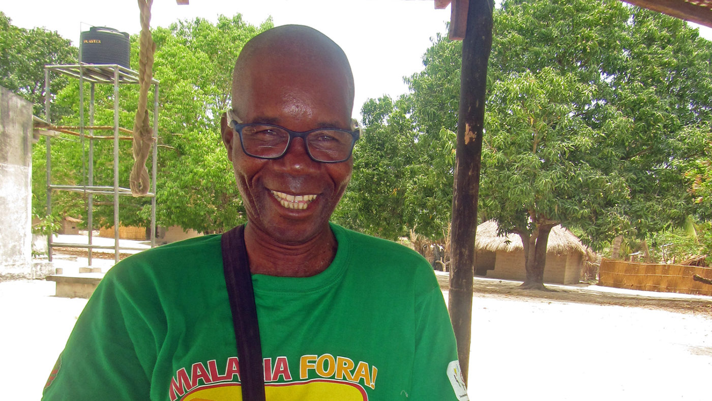 Carlitos smiles after receiving his new glasses.
