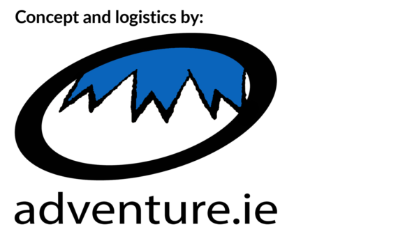 Adventure.ie logo, with the words 'Concept and logistics by Adventure.ie'.