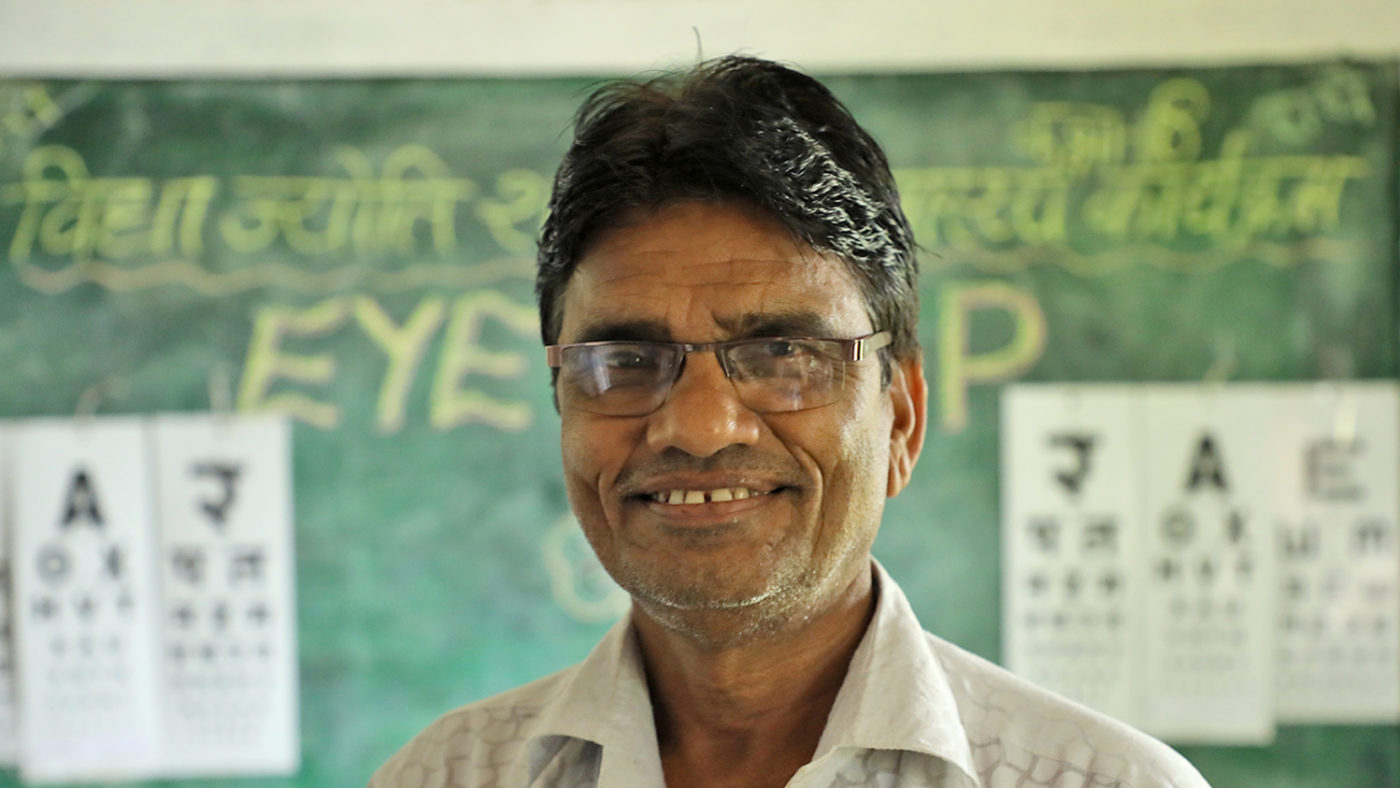 Mr Aahiswar, head teacher at Rangai Middle School in India.