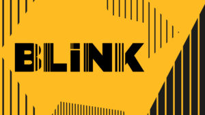 An abstract yellow image featuring black stripes and the Blink logo.