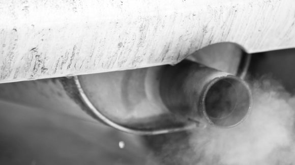 Close-up of a car exhaust.