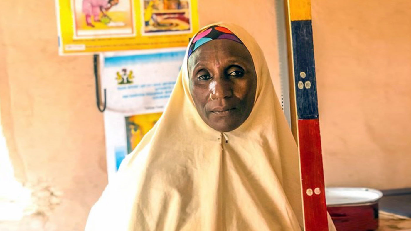 Hajiya, a 45-year-old volunteer from Nigeria.