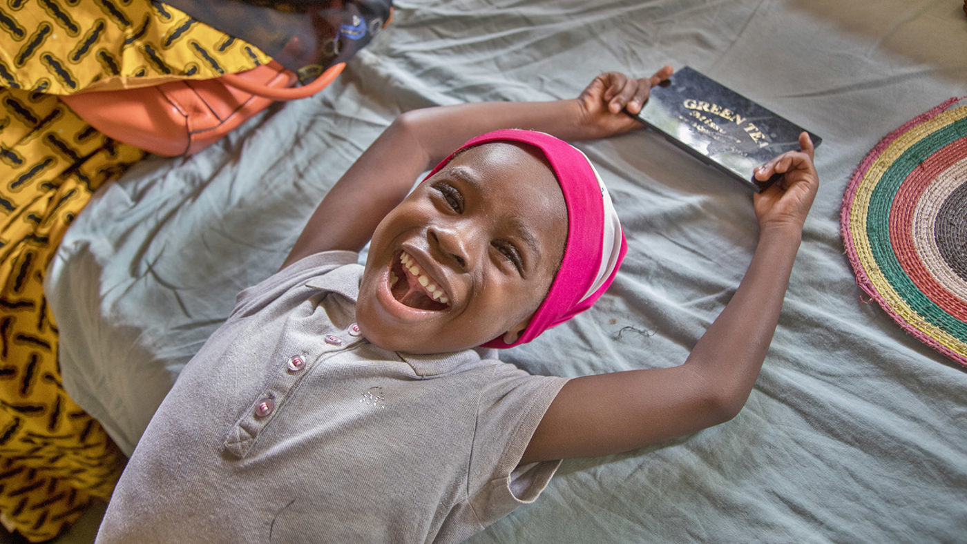 Khadijah smiles after her operation.