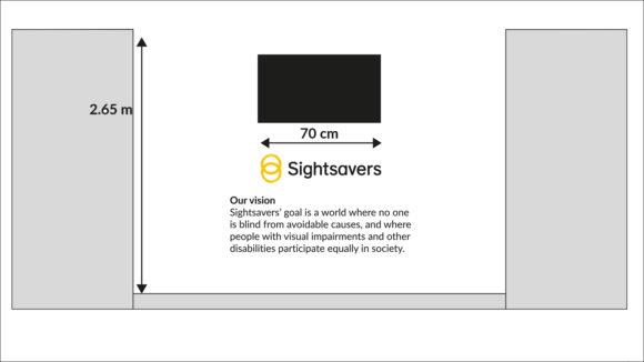 A planning mock-up of a Sightsavers office interior.