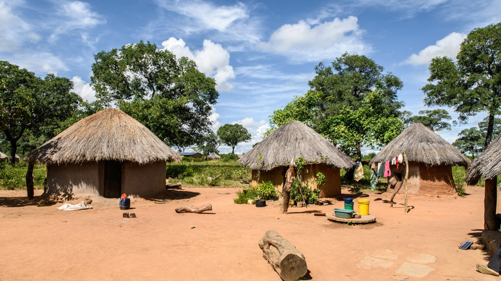 Some homes in Kalizya Village in Eastern Zambia.