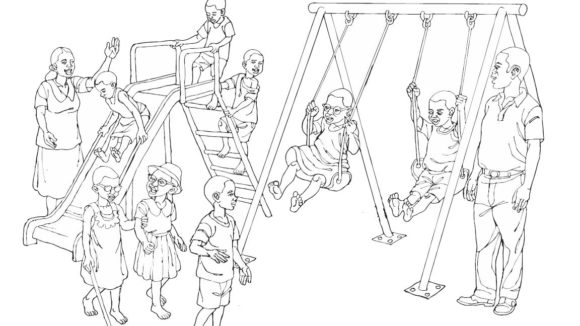 Illustration of a playground.