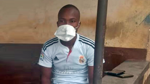 A man wearing a face mask.