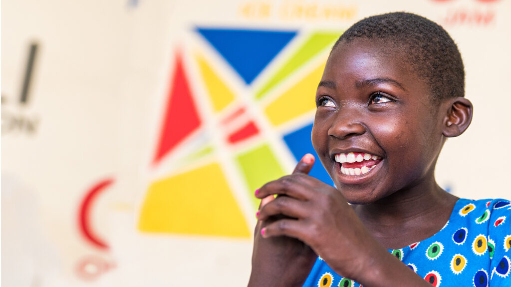 Mary smiles after her eye operation.