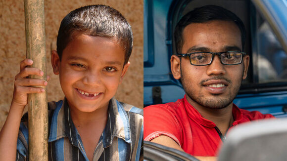 Arif, who was treated for cataract by Sightsavers when he was a child, is now an adult who can drive a lorry.