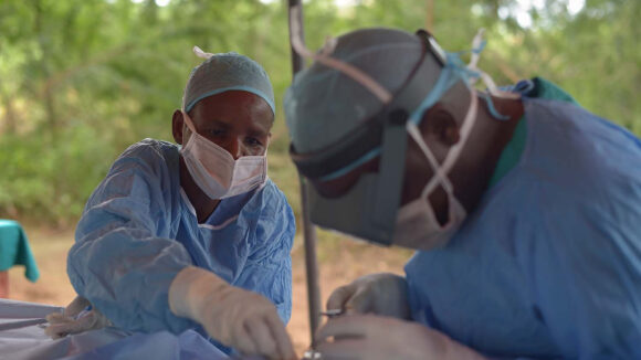 Maurice Abony performs a trichiasis surgery