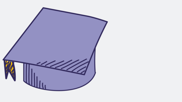 An illustrated icon of a mortar board.