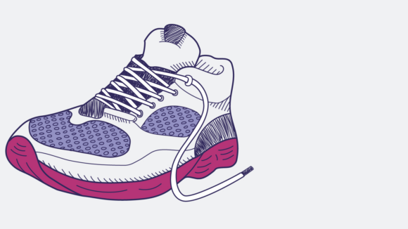 An illustrated icon of a running shoe..