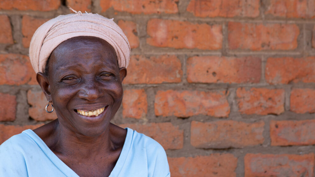 Former trachoma patient Achiwa smiles.