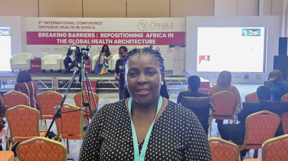 Hortance Manjo at the International Conference for Public Health in Africa.